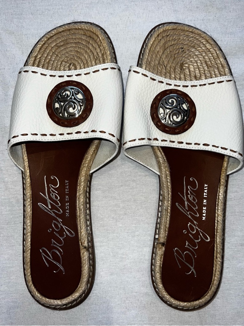 Brighton White Leather Quiet Luxury Coastal Summer Elevated Slide Sandal